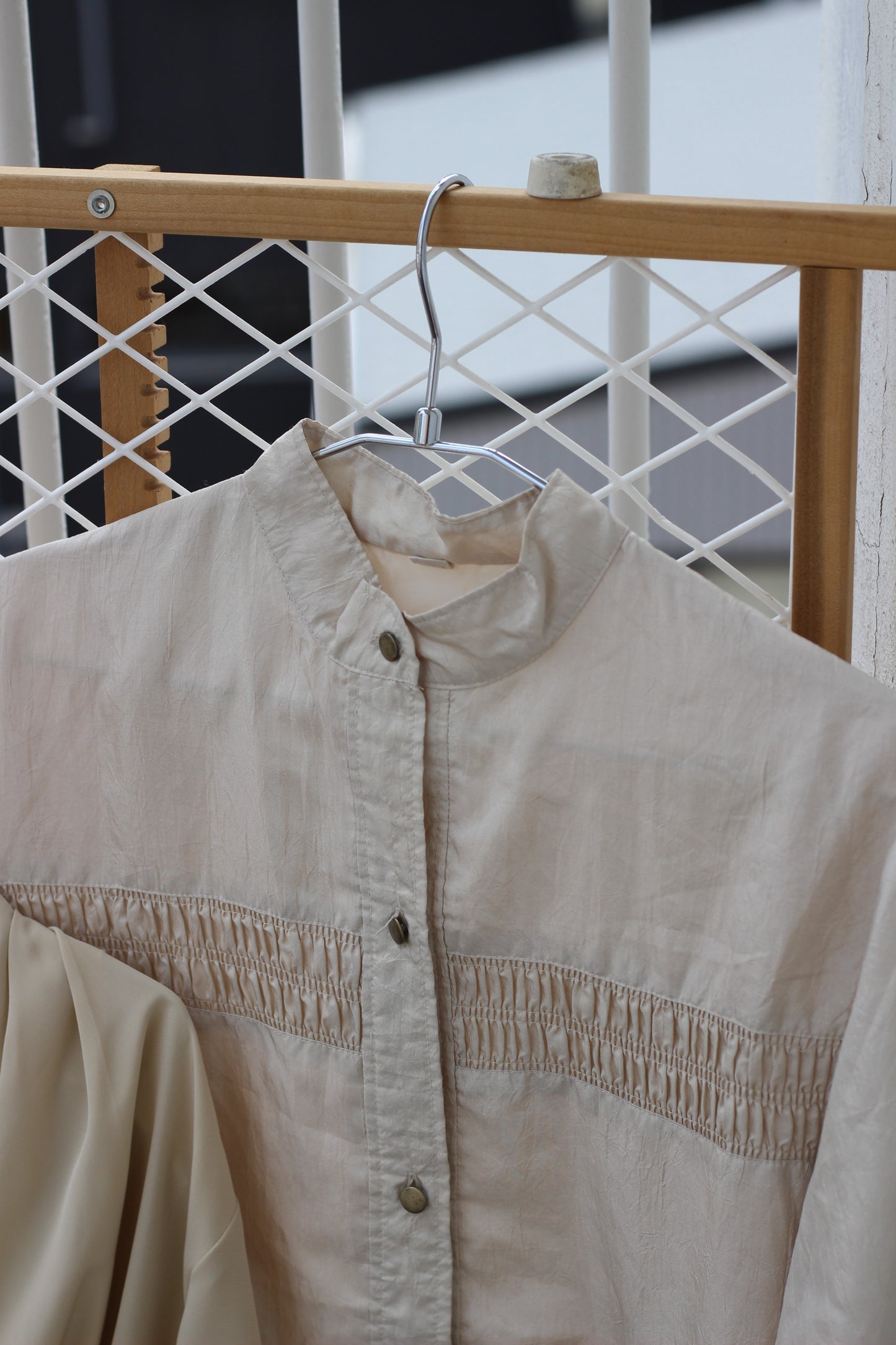 Vintage Beige Design Long Sleeve Blouse x9点