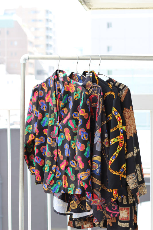 Vintage Black Design Long Sleeve Blouse x8点