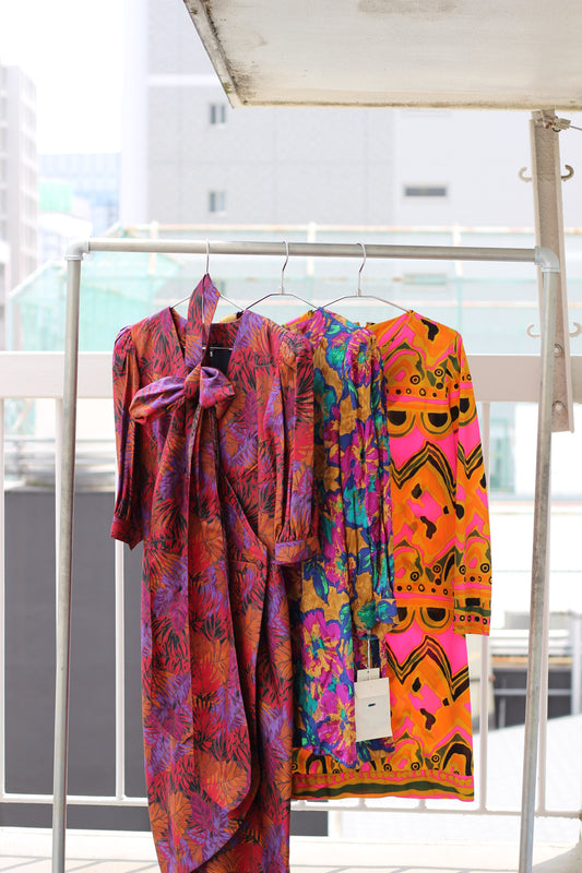 Vintage Multi Design Long Sleeve One-Piece x3点