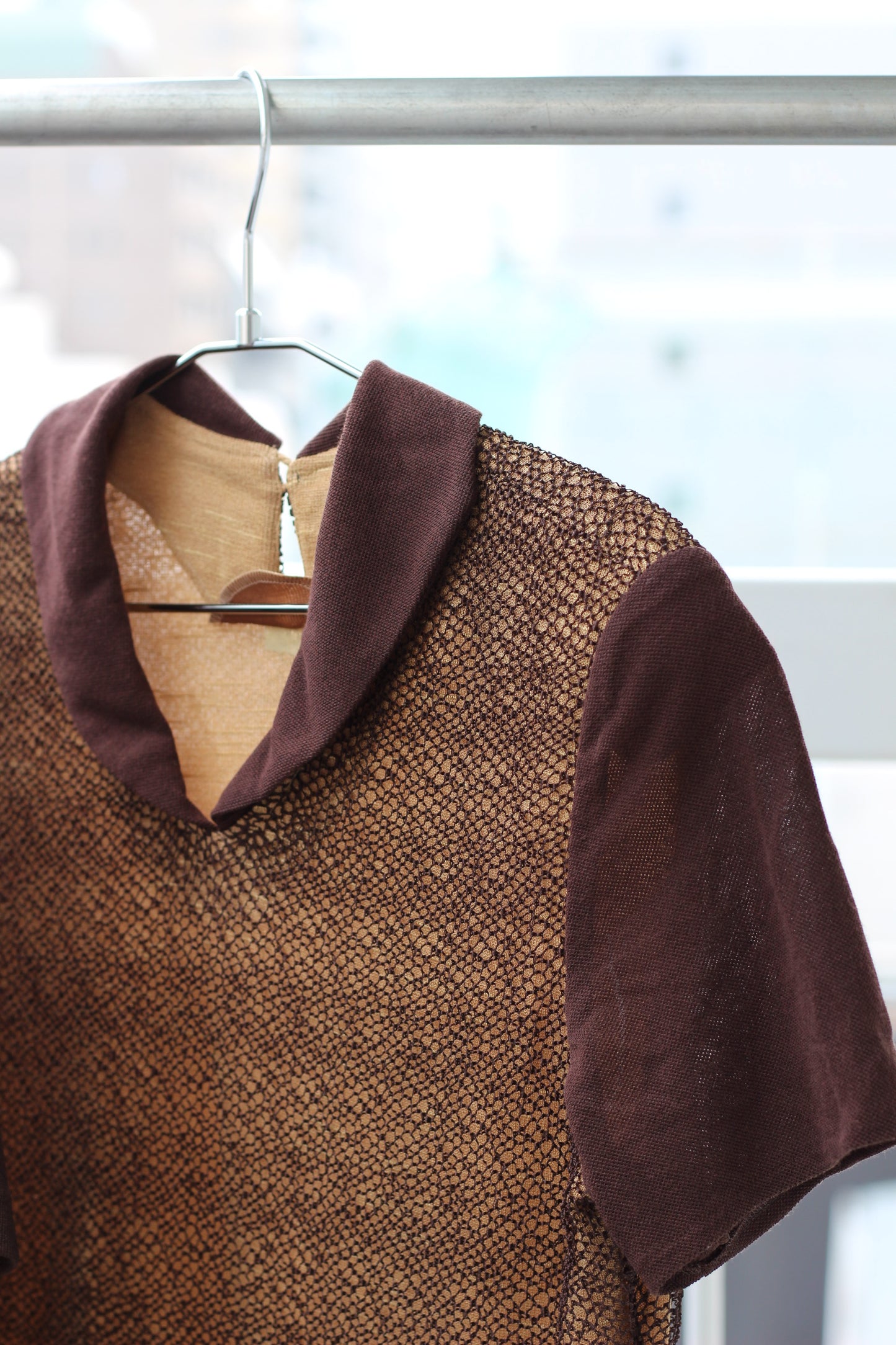 Vintage Brown Knit One-Piece x4点