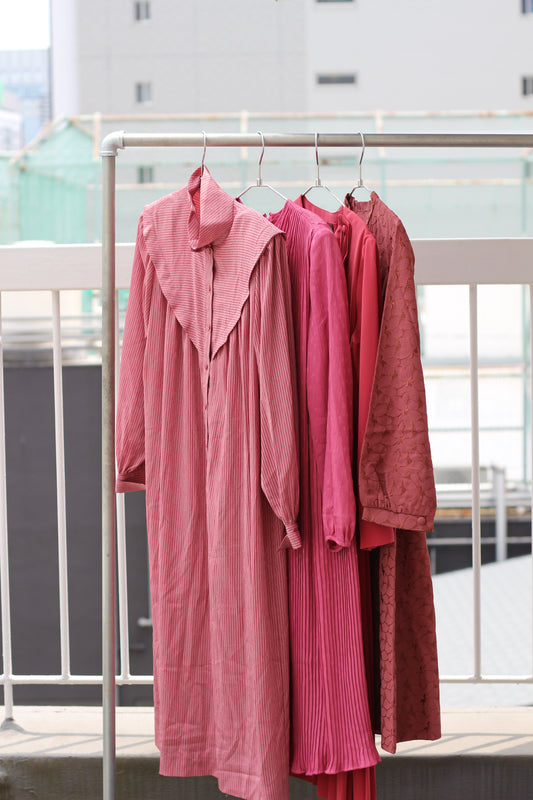 Vintage Pink Design Long Sleeve One-Piece x6点
