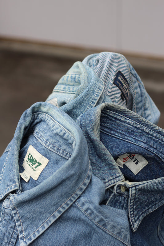 Men's Long-Sleeved Denim Shirt x4点