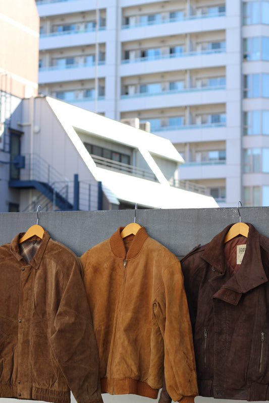 Men's Vintage Brown Short Leather Jacket x3点