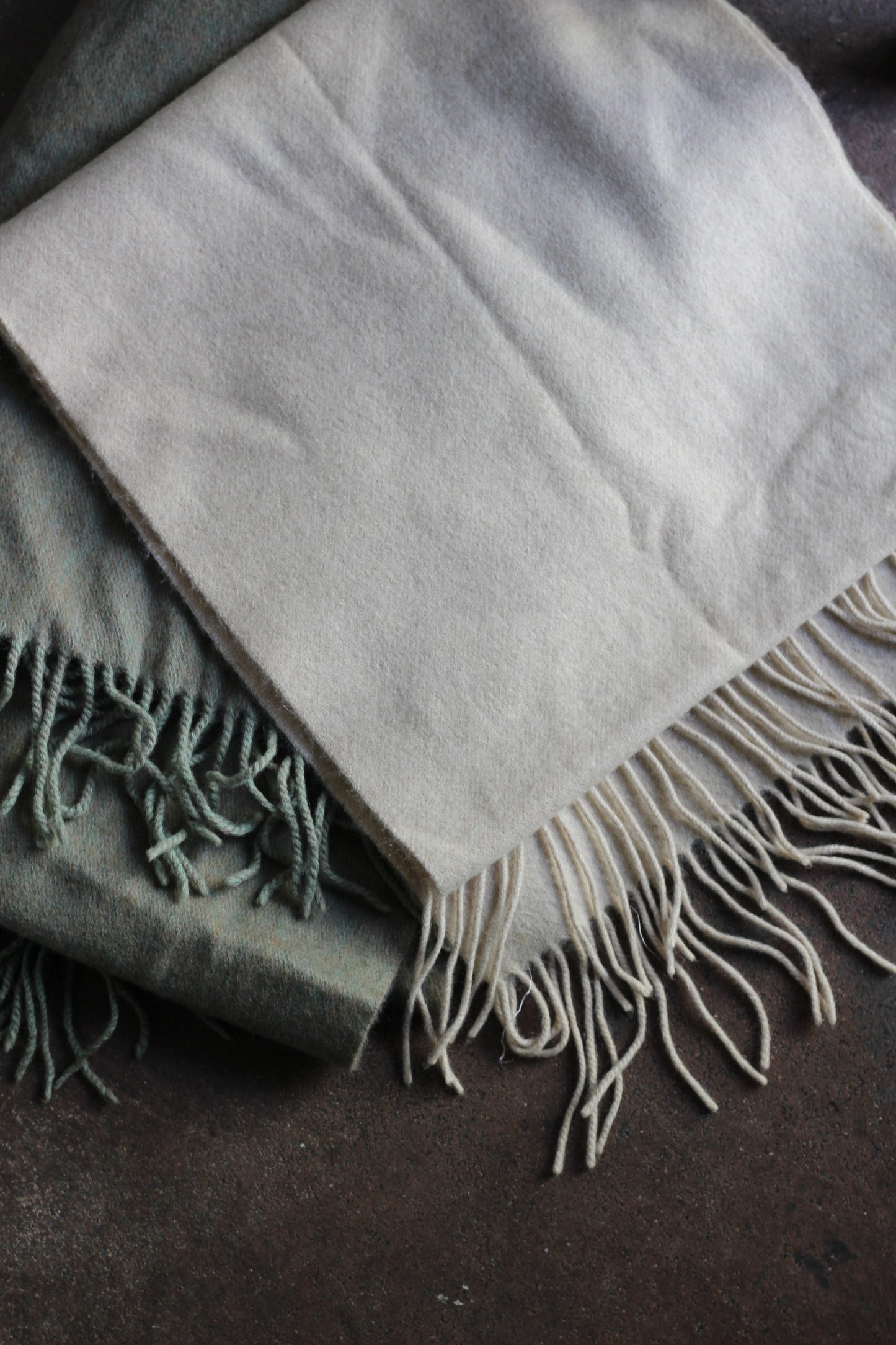 100% Cashmere Beige Brown Muffler x7点