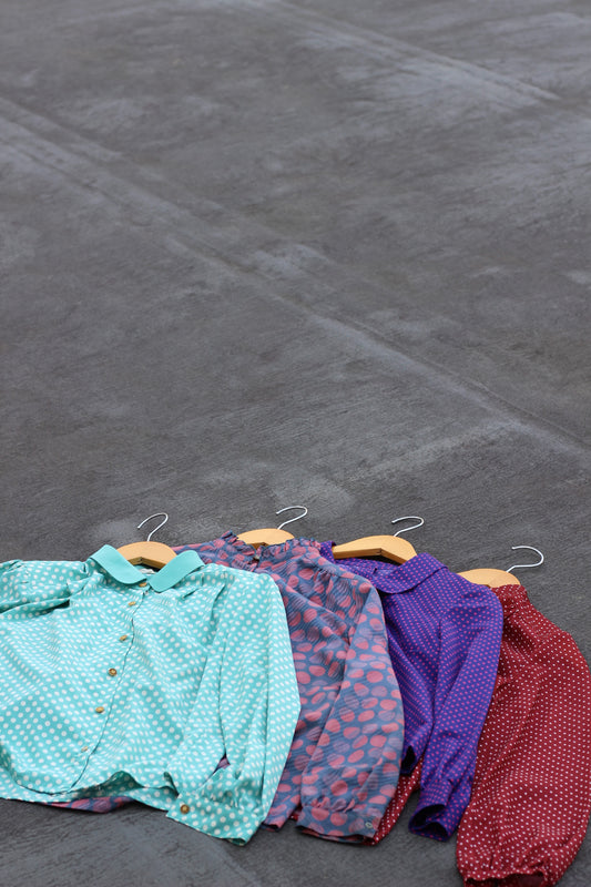 Vintage Dot Long Sleeve Blouse x10点