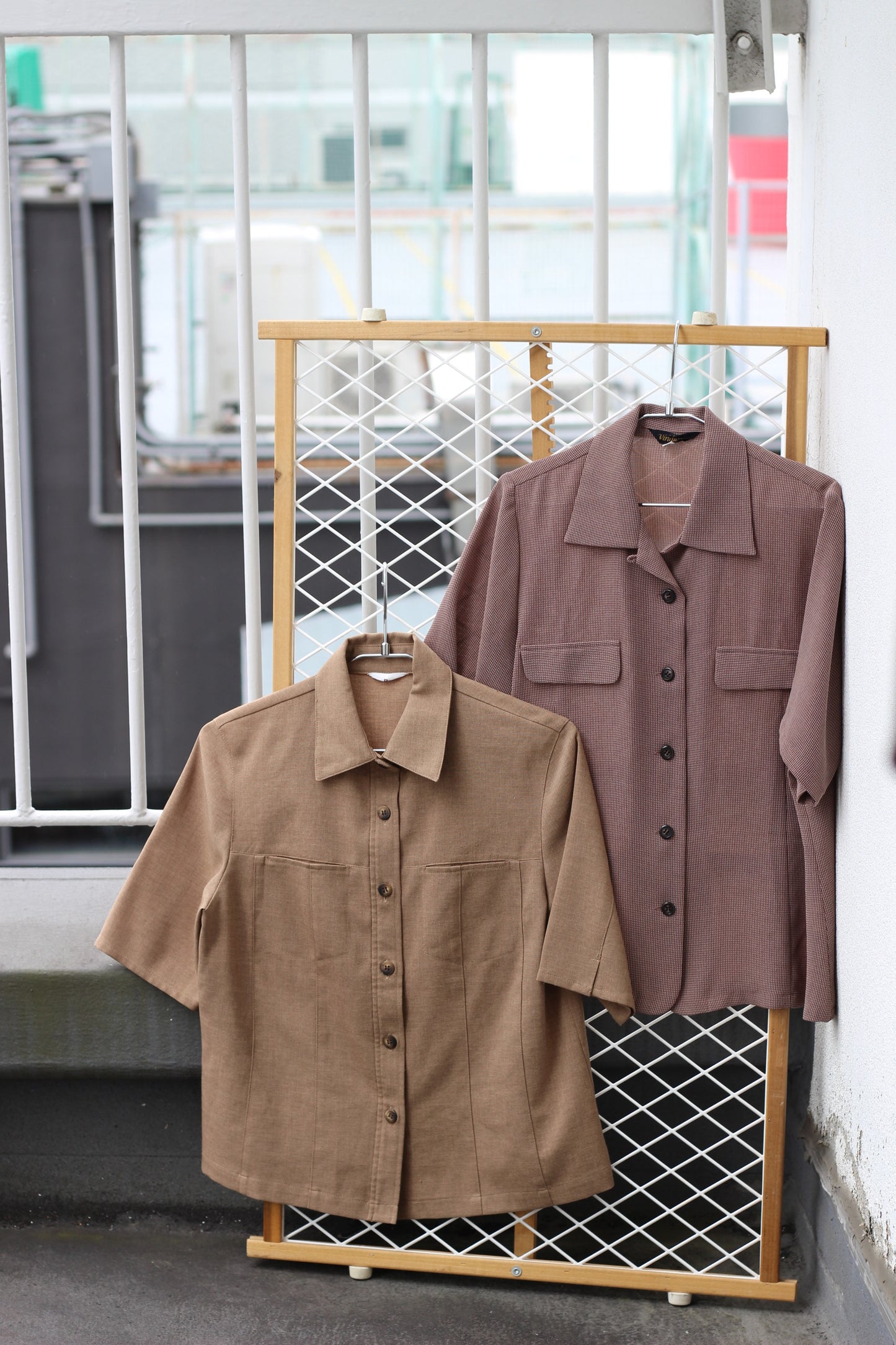 Vintage Brown Color Short Sleeve Blouse x6点