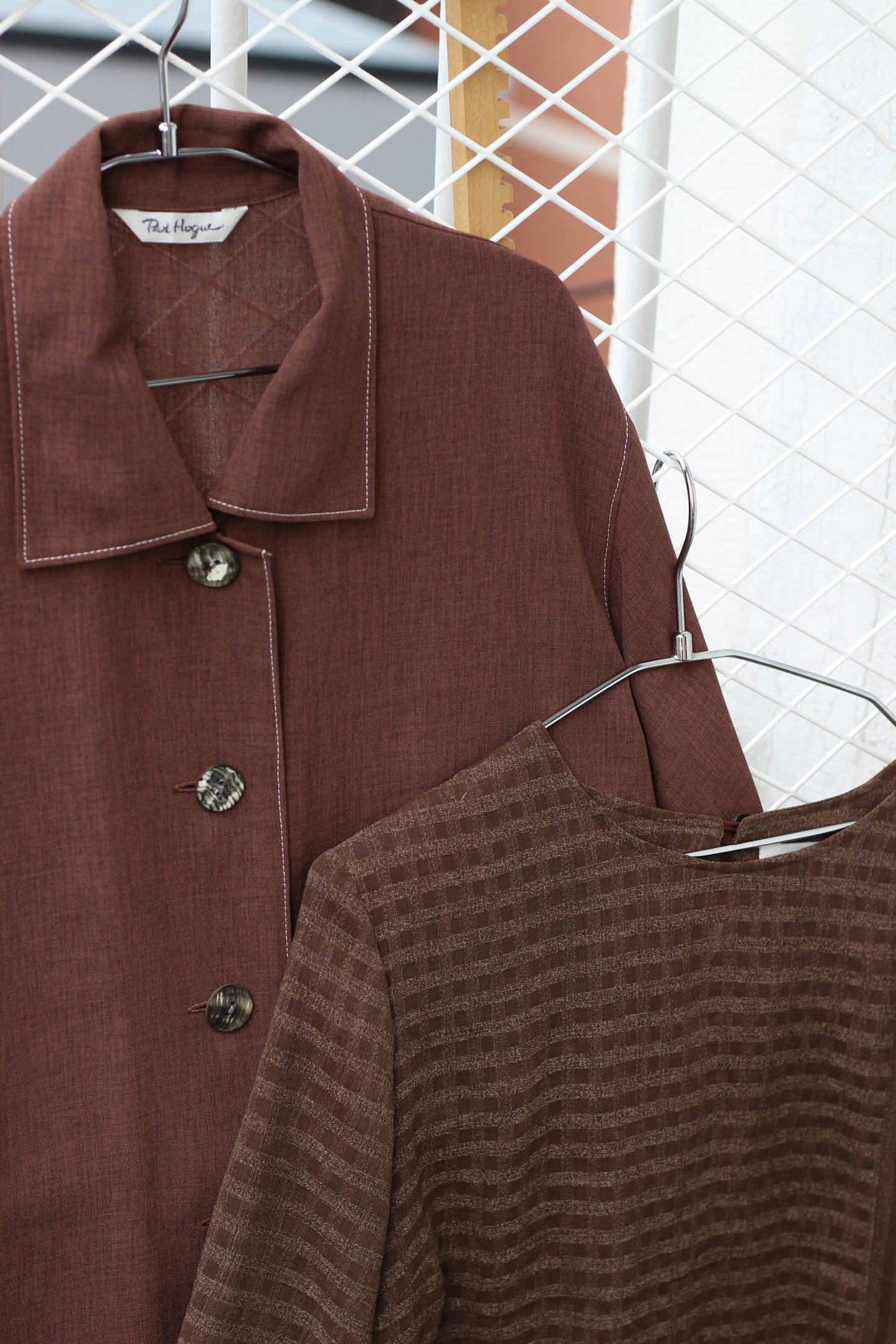 Vintage Brown Color Short Sleeve Blouse x6点