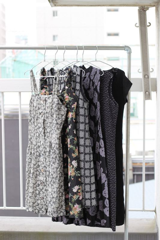 Vintage Black Design No Sleeve One-Piece x6点