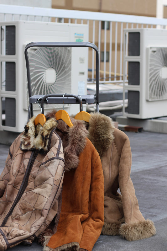 Women's Vintage Fur mouton Jacket x4点