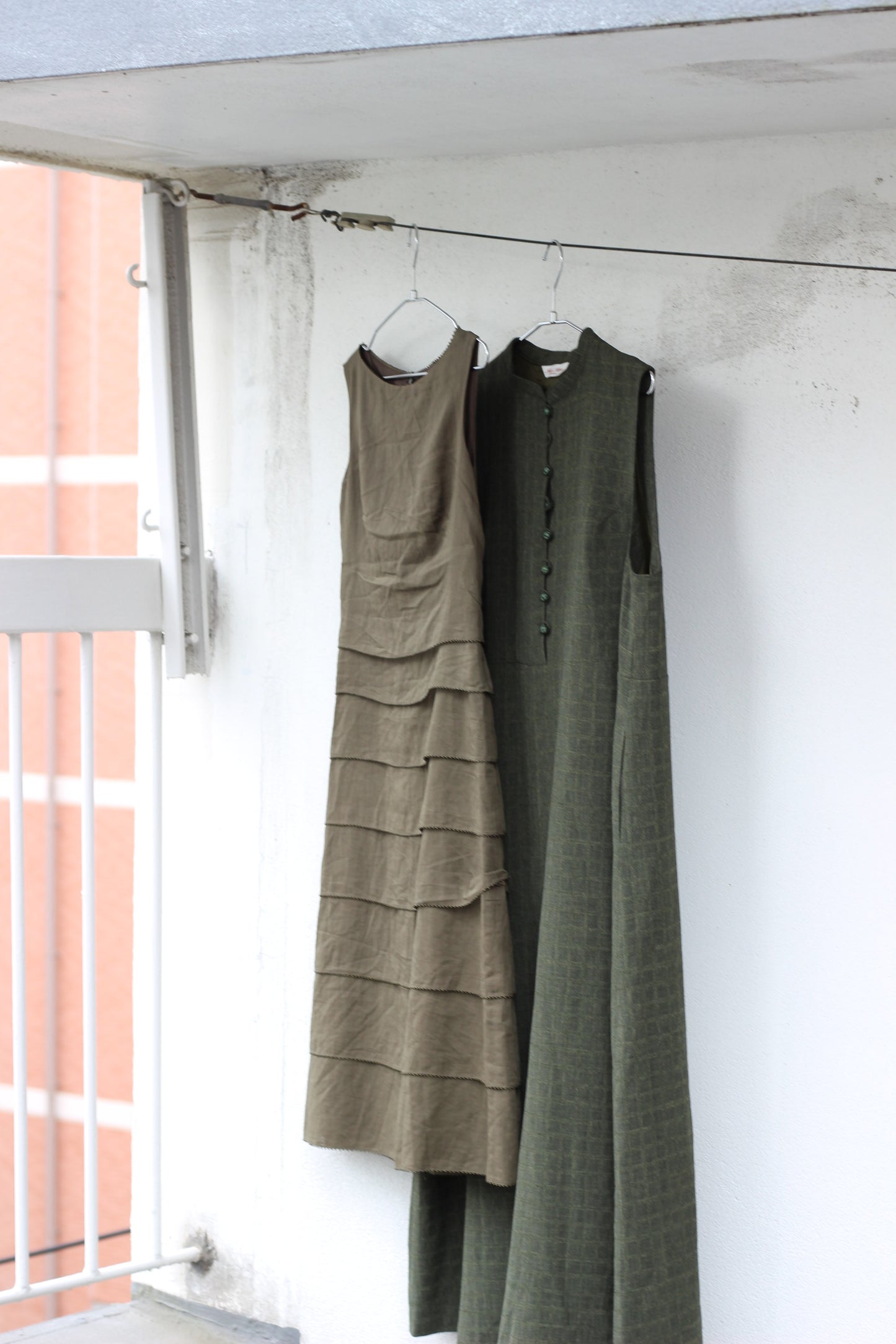 Vintage Green Design No Sleeve One-Piece x6点