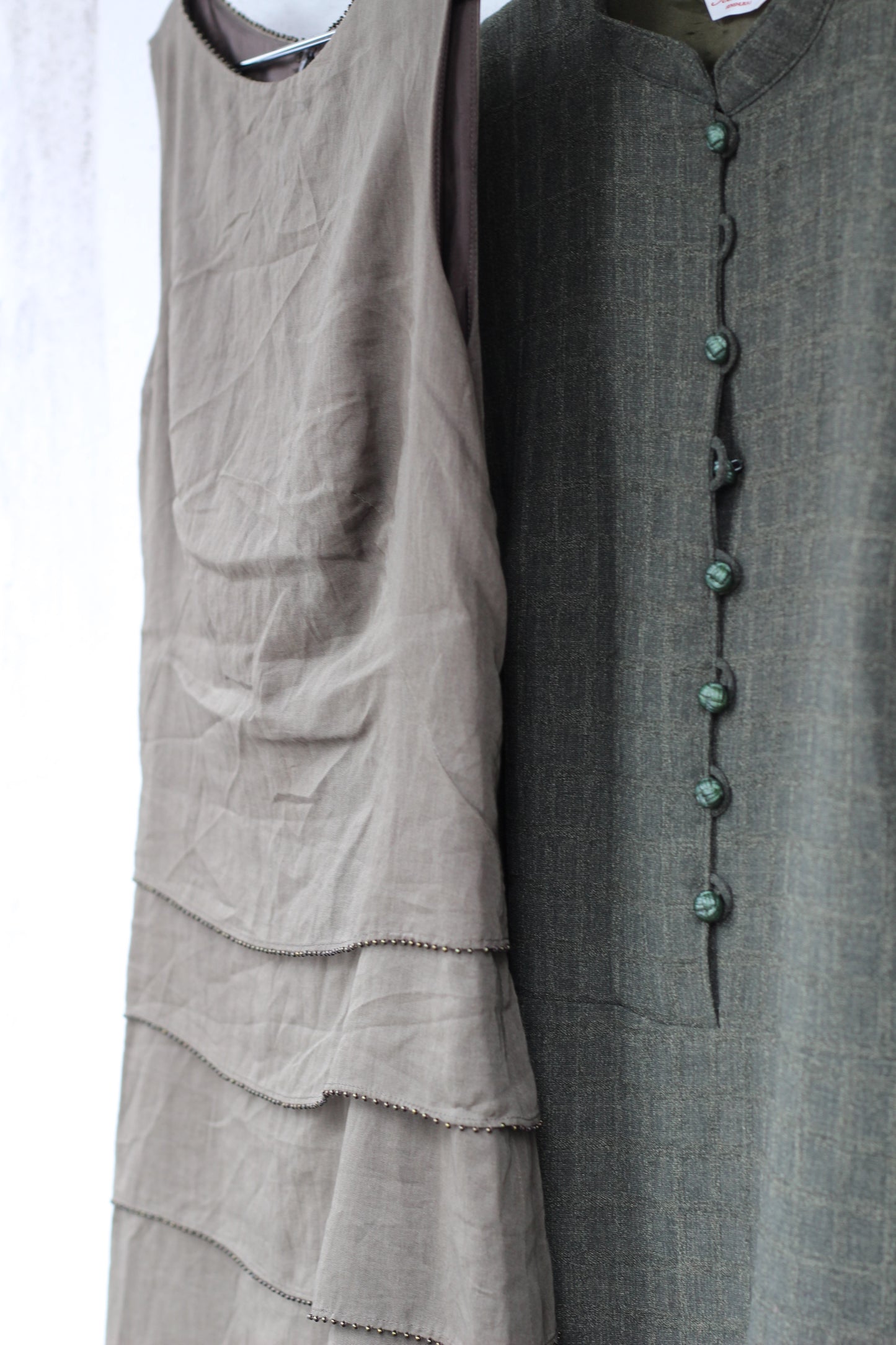 Vintage Green Design No Sleeve One-Piece x6点