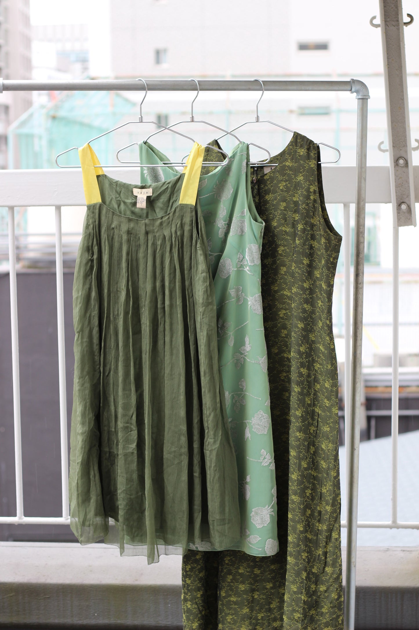 Vintage Green Design No Sleeve One-Piece x6点