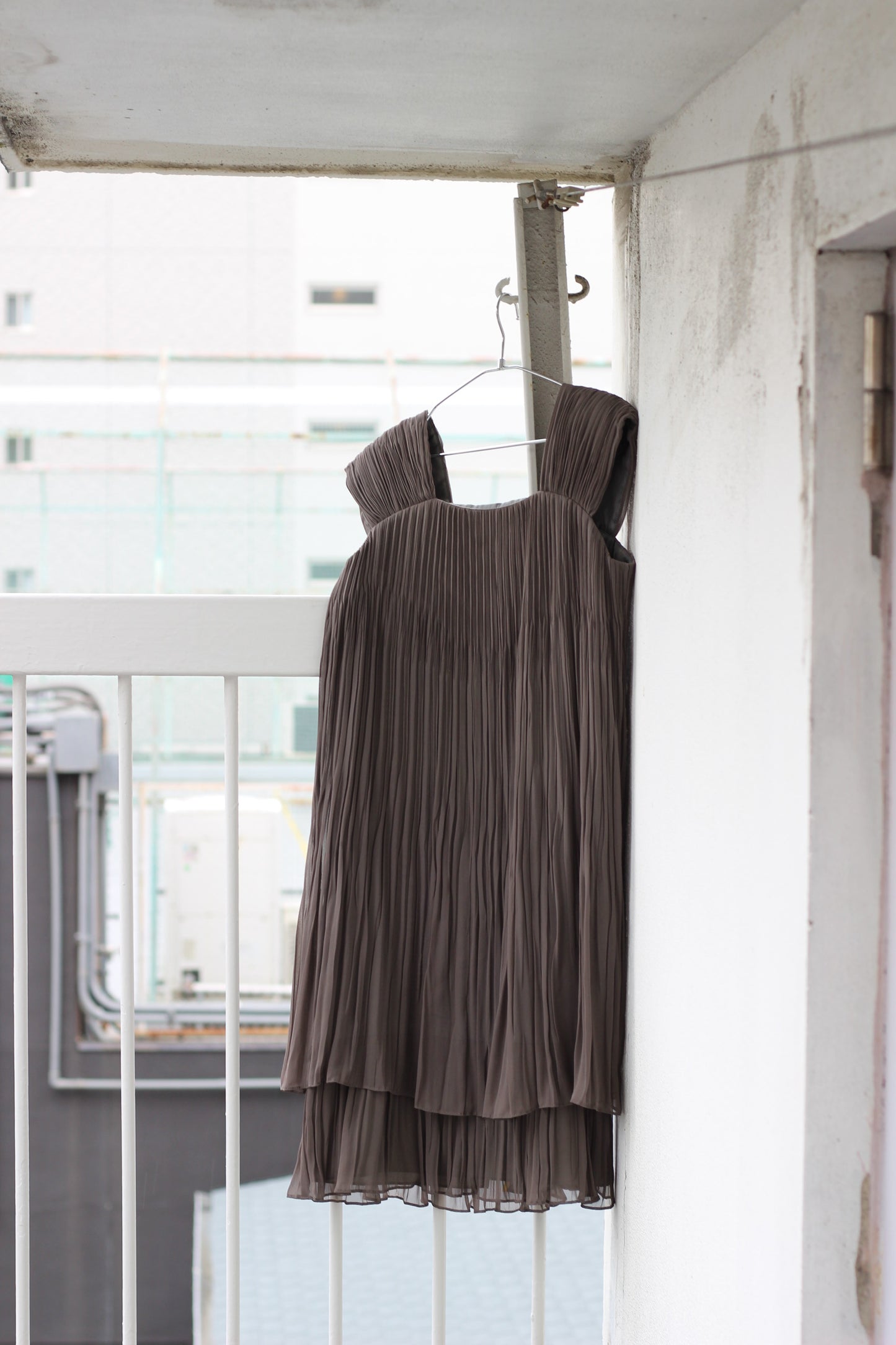 Vintage Pleats Grey No Sleeve One-Piece x4点