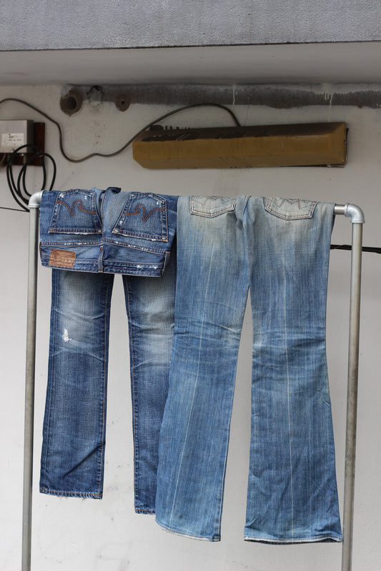 Y2K Style flare Denim Pants x2点