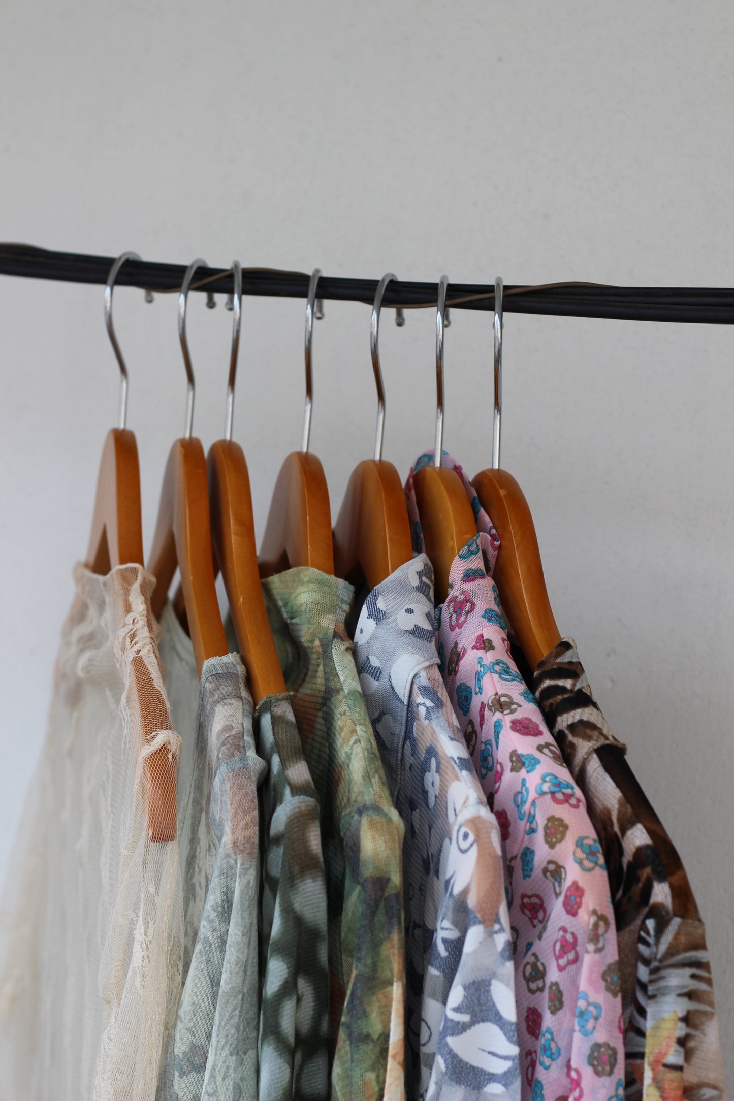 Vintage Design Sheer Tops x7点