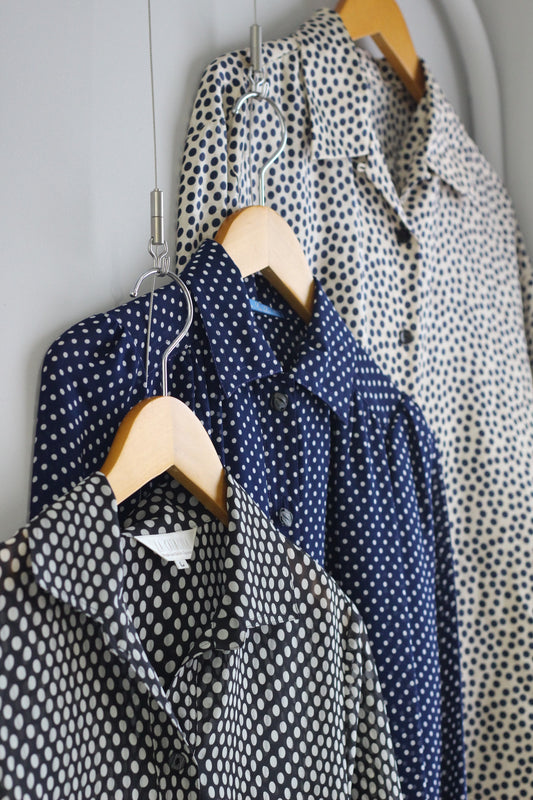 Vintage Dot Long Sleeve Blouse x3点