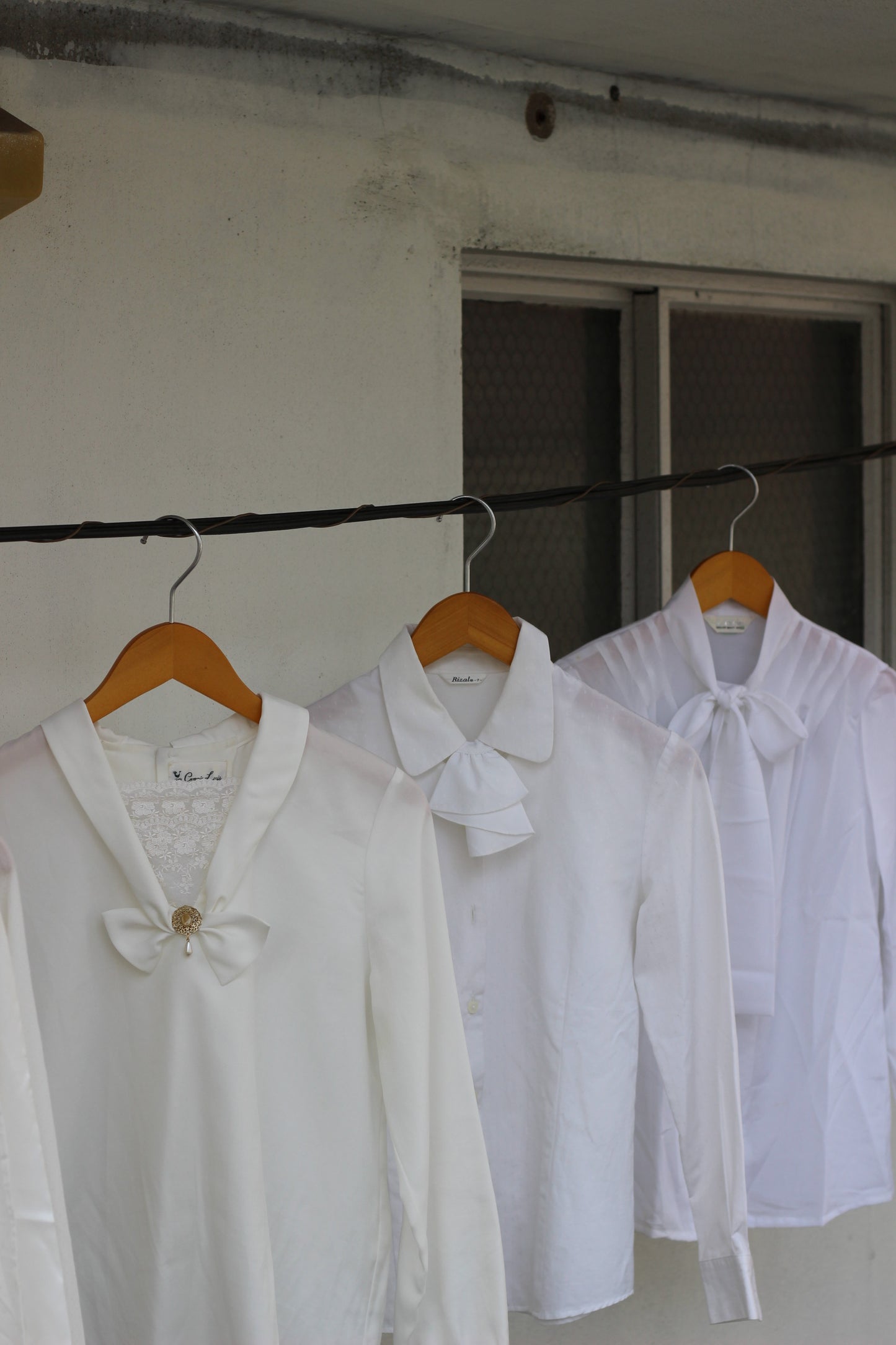 Vintage Ribbon White Long Sleeve Blouse x9点