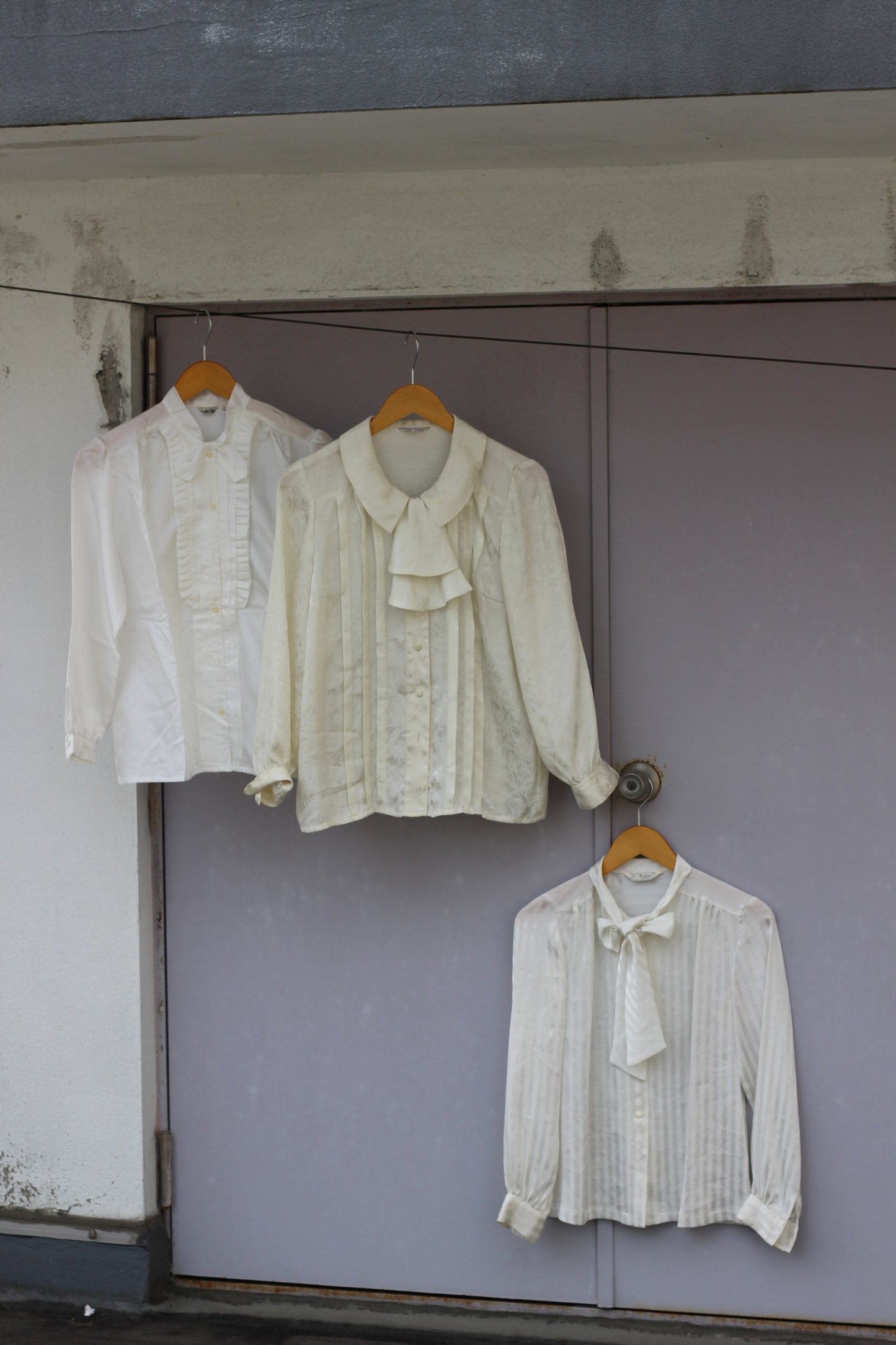 Vintage Ribbon White Long Sleeve Blouse x9点