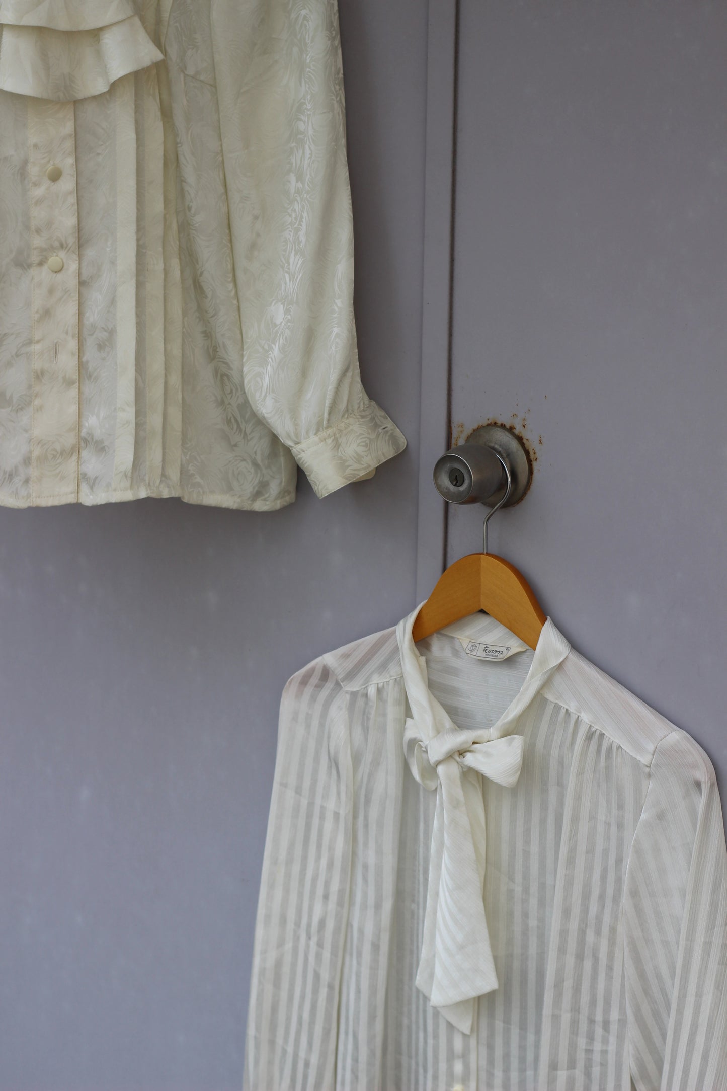 Vintage Ribbon White Long Sleeve Blouse x9点