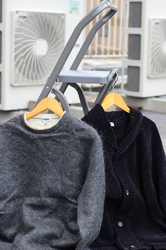Men's renoma paris mohair & cardigan Vintage Knit x2点