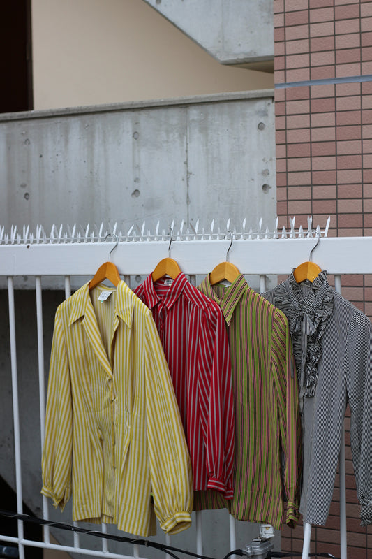 Vintage Stripe Long Sleeve Blouse x10点
