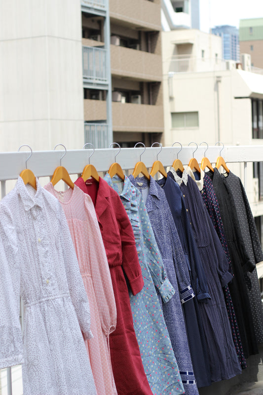 Vintage Dot Long Sleeve One-Piece x10点