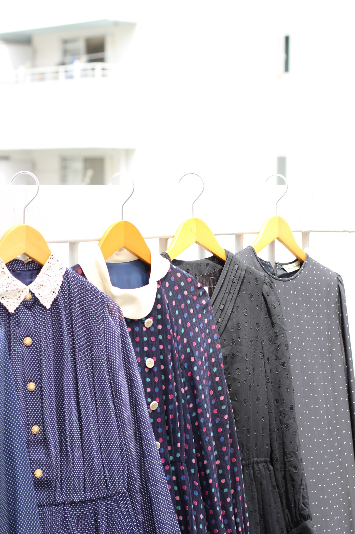 Vintage Dot Long Sleeve One-Piece x10点