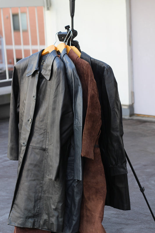 Women's Vintage Leather Coat x4点