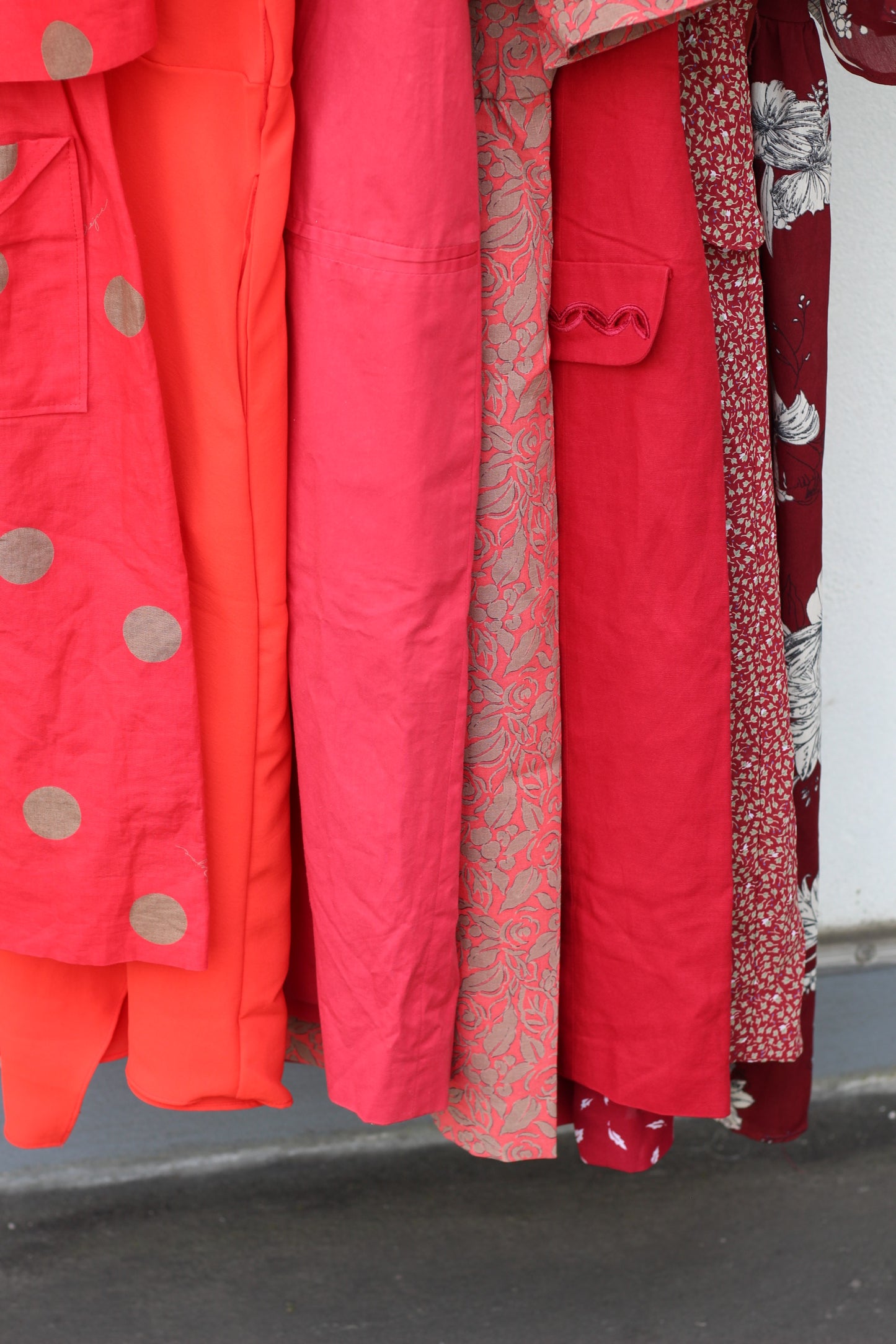 Vintage Red Color Short Sleeve One-Piece x10点