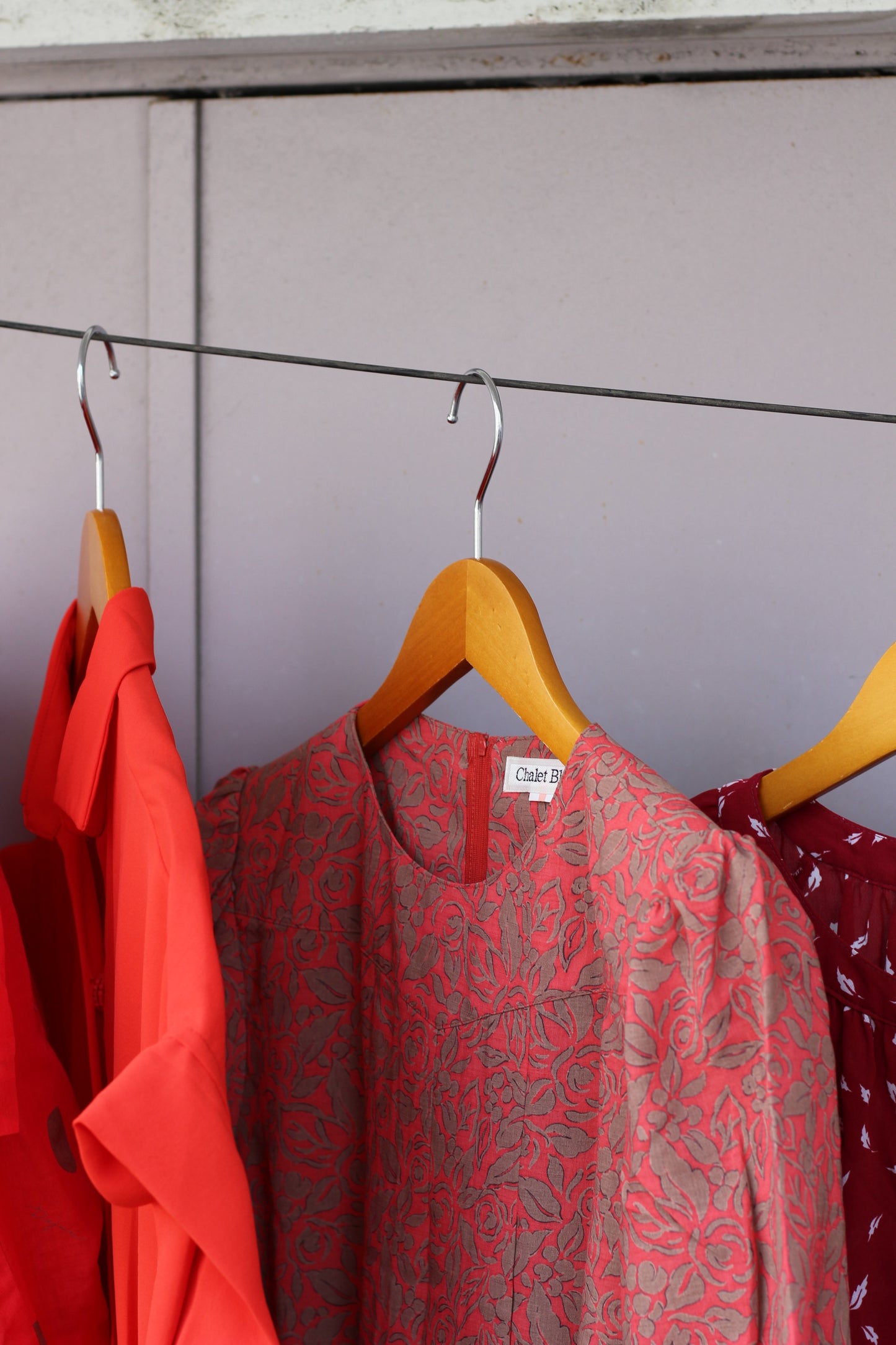Vintage Red Color Short Sleeve One-Piece x10点