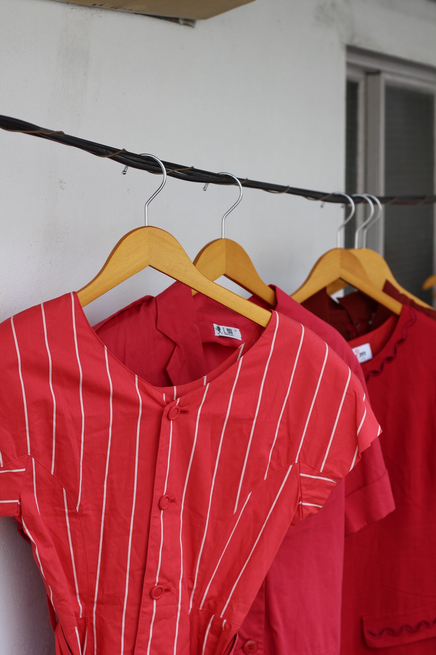 Vintage Red Color Short Sleeve One-Piece x10点