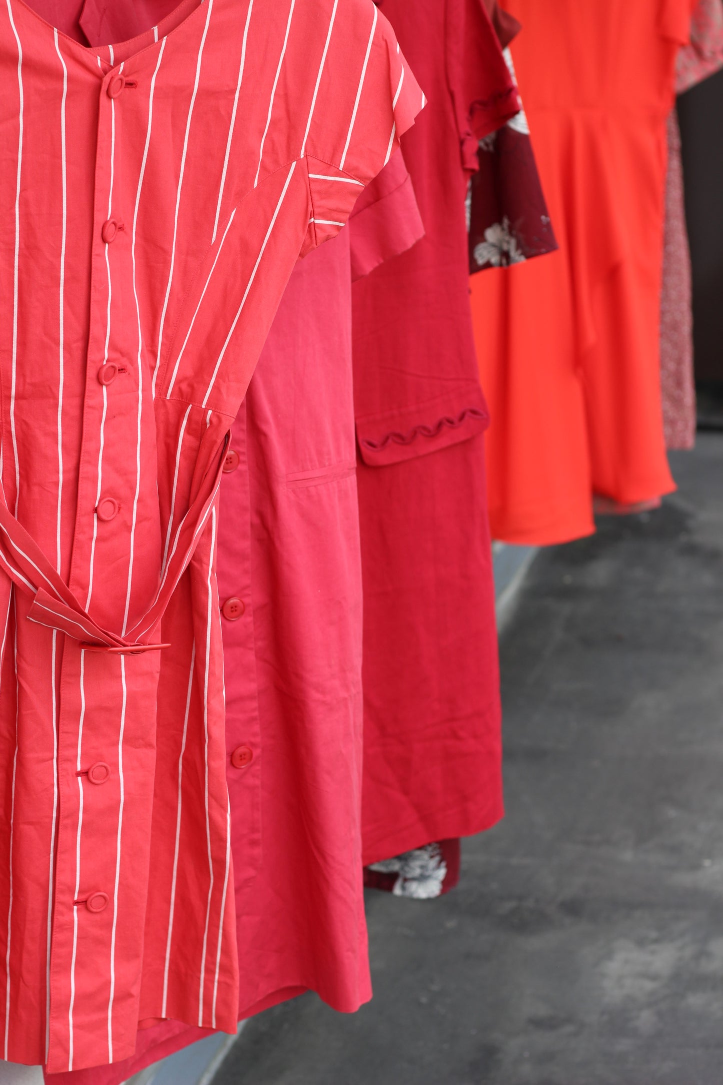 Vintage Red Color Short Sleeve One-Piece x10点