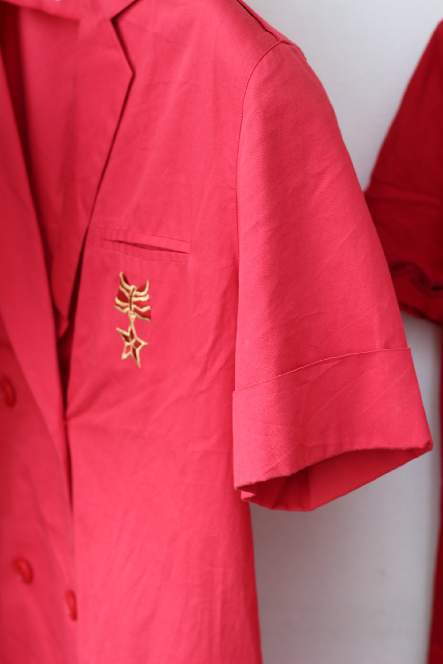 Vintage Red Color Short Sleeve One-Piece x10点