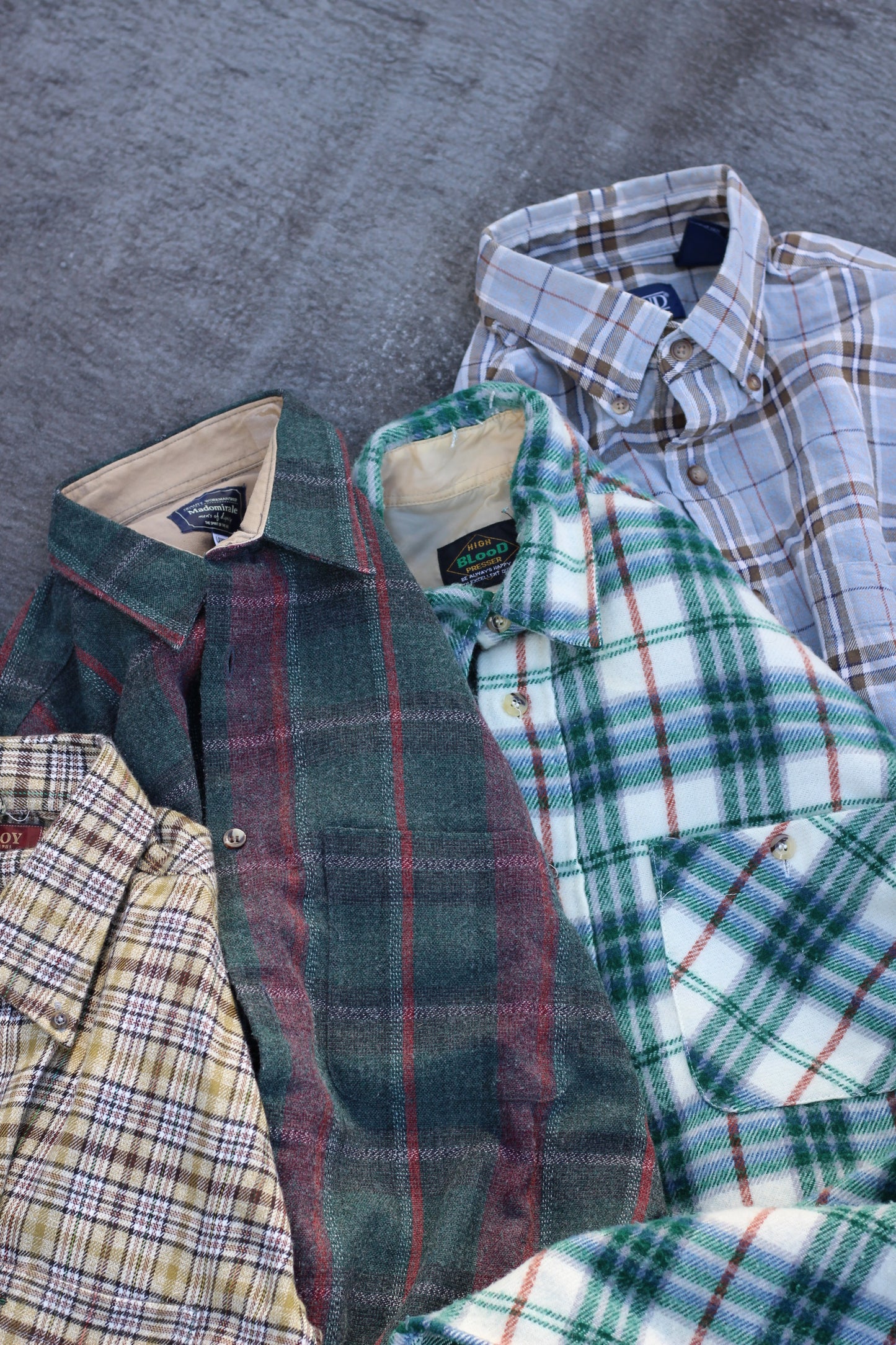Men's wool Design check shirt x13点