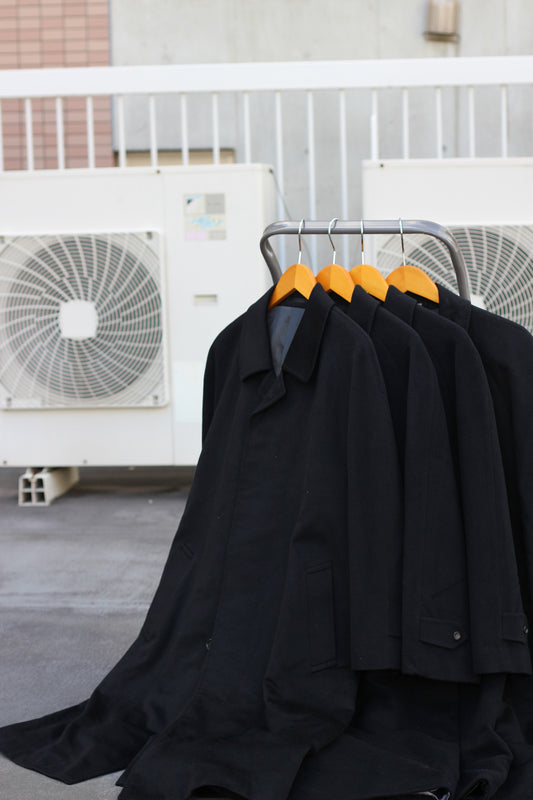 Men's Black 100% Cashmere Long Coat x4点