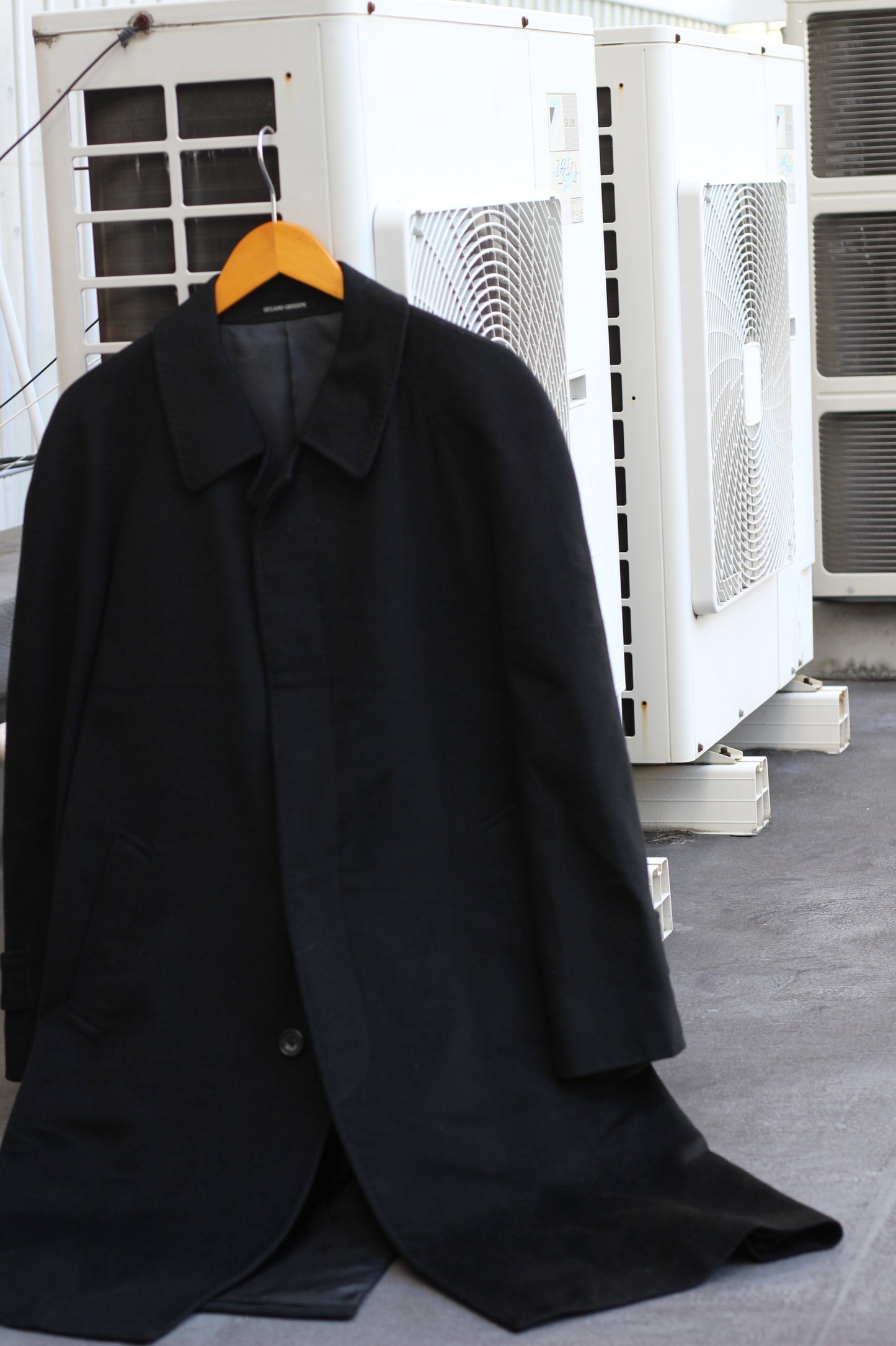 Men's Black 100% Cashmere Long Coat x4点