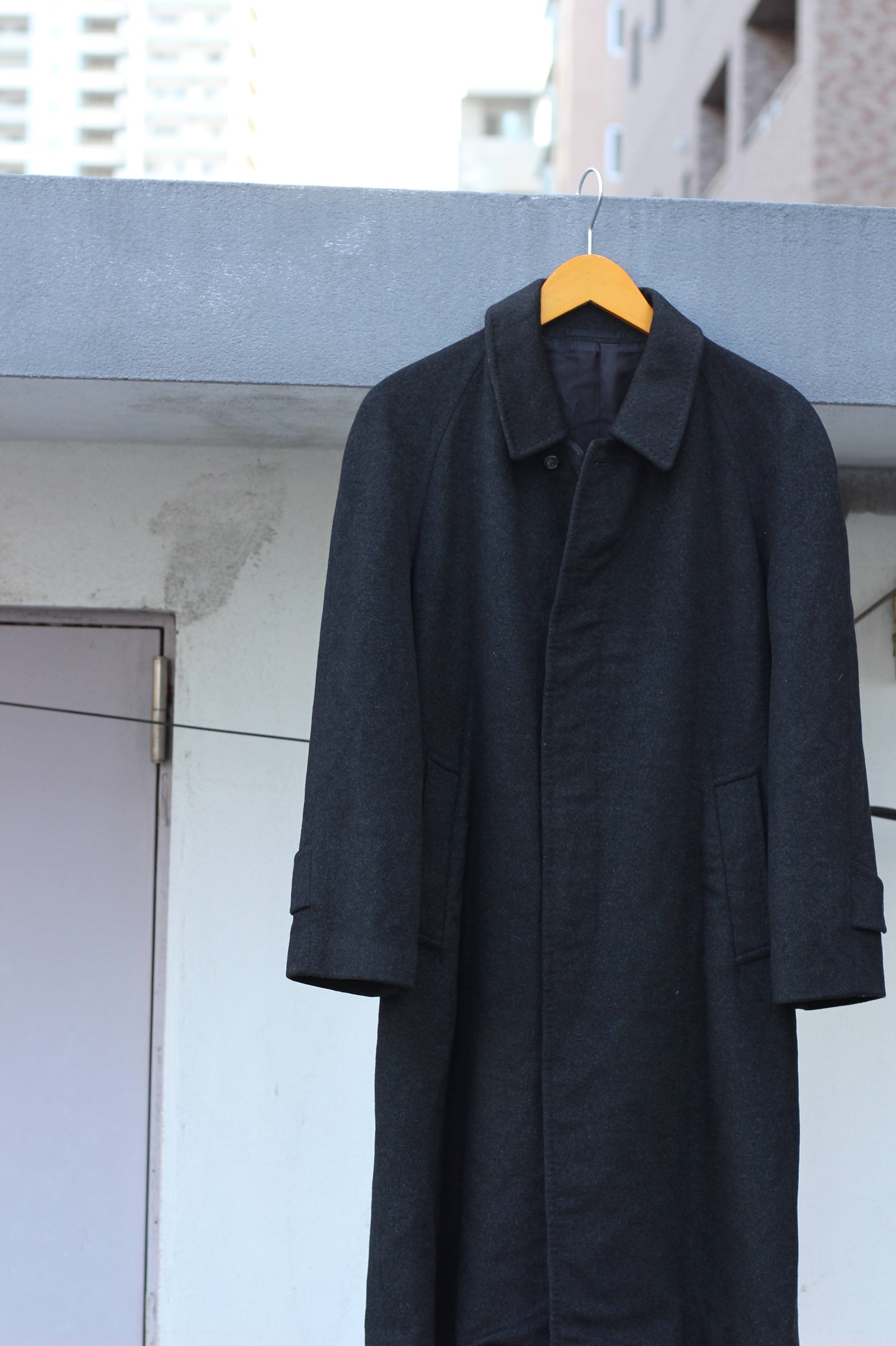 Men's Gray 100% Cashmere Long Coat x2点