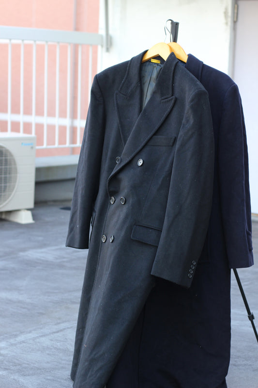 Men's Vintage Made In Italy 100% Cashmere Chester Long Coat x2点