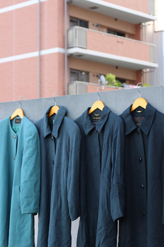 Women's Green Cashmere100% Coat x5点