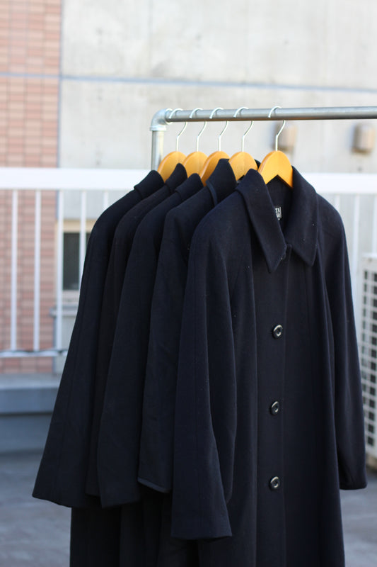 Women's Black Cashmere100% Long Coat x5点