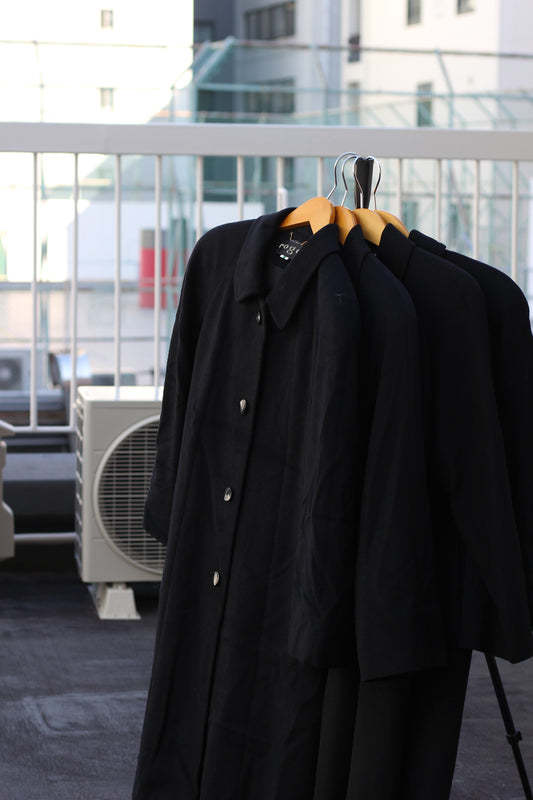 Women's Black Cashmere100% Long Coat x4点