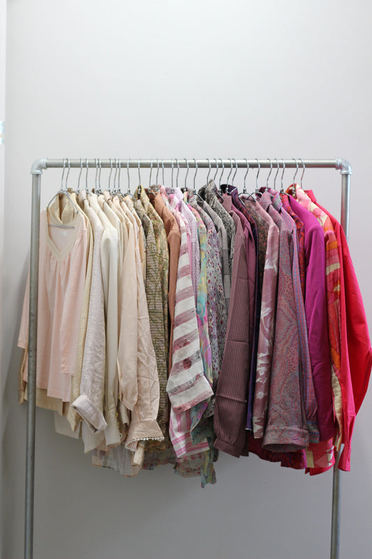 Vintage Pink Design Long Sleeve Blouse x30点