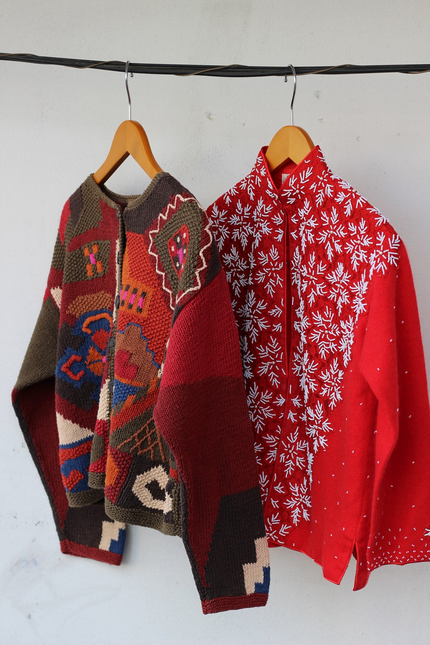 Ladies vintage Knit cardigan x2点