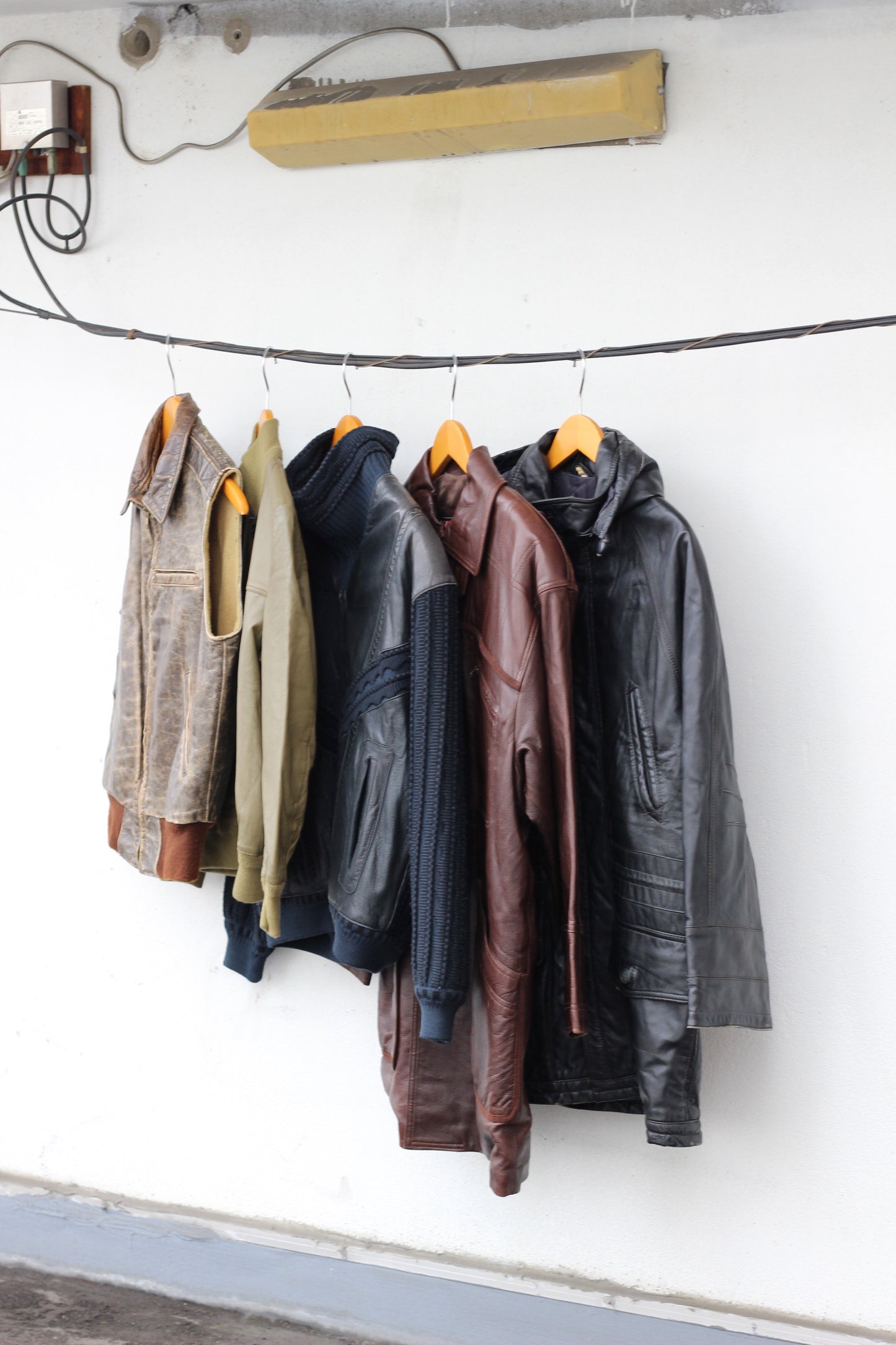 Men's Vintage Import Leather Jacket x5点
