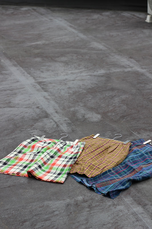 Vintage Check Tight Skirt x3点