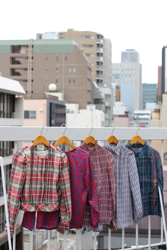 Vintage Check Long Sleeve Blouse x10点