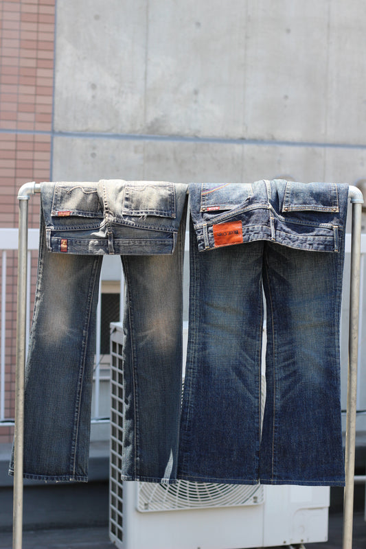 Y2K Style Bootcut Flare Denim Pants x3点