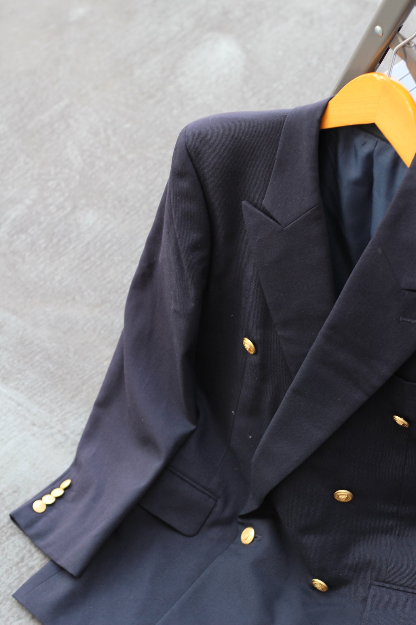 Men's Vintage Gold Button Double Breasted Tailored Jacket x4点