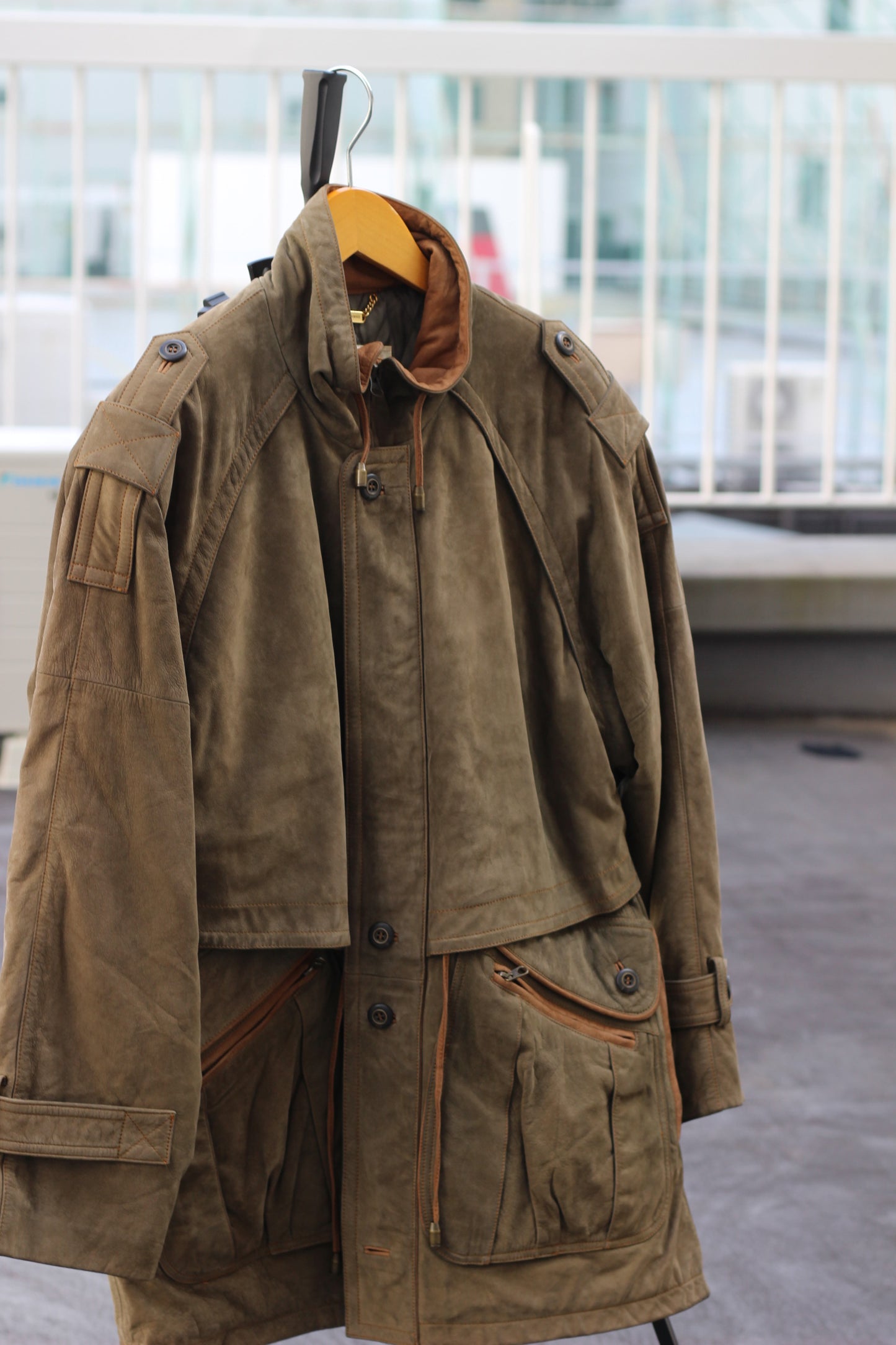 Men's Vintage Khaki Leather Jacket x2点