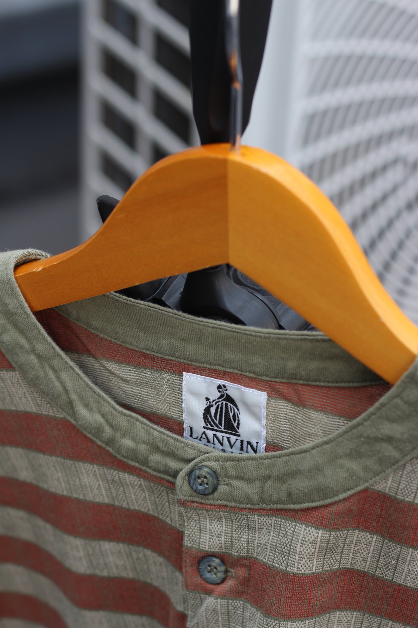 LANVIN Stripe Short Sleeve Henley Neck & Polo Shirt x2点
